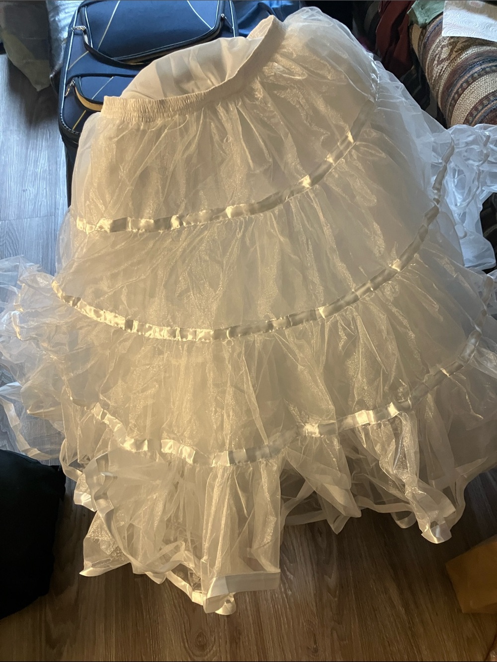 White Ruffled Tiered Petticoat Slip (M/L)